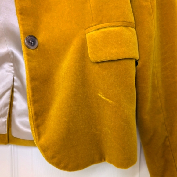 J. Crew Yellow Blazer Velvet Tailored - Picture 4 of 8